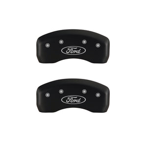 MGP 4 Caliper Covers Engraved Front & Rear Oval logo/Ford Red finish silver ch