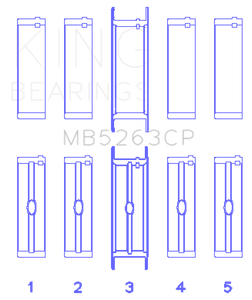 King Ford Eng 445 T/Dies Crankshaft Main Bearing Set (Set of 5)