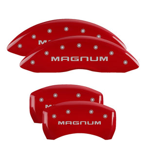 MGP 4 Caliper Covers Engraved Front & Rear Magnum Red finish silver ch