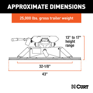 Curt A25 5th Wheel Hitch w/Rails