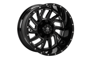 RBP 65R Glock 22x12 6x139.7 BP / 4.75 BS / -44mm Offset 78mm CB Gloss Black w/Machined Grooves Wheel