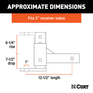 Curt Adjustable Ball Mount (2in Shank 1in Ball Hole)