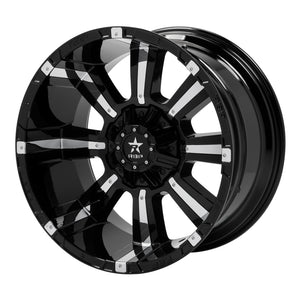 RBP 94R 22x12 Blank BP / -44mm Offset 78mm CB Black w/Chrome Inserts Wheel