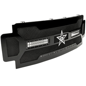 RBP RX-3 Midnight Edition Black LED Grille (Rivetless) 2017 Ford Spr Duty F250/F350 w/o Front Camera