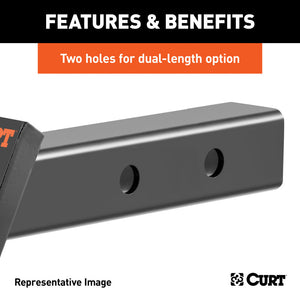 Curt Dual-Length Ball Mount (2in Shank 7500lbs 2in Drop 7-1/2in or 10-1/2in Long)