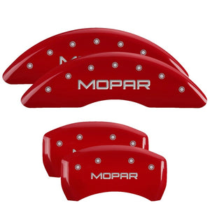 MGP 4 Caliper Covers Engraved Front & Rear SRT8 Red finish silver ch