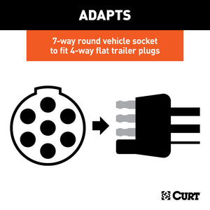 Curt Electrical Adapter (7-Way Round Vehicle to 4-Way Flat Trailer)