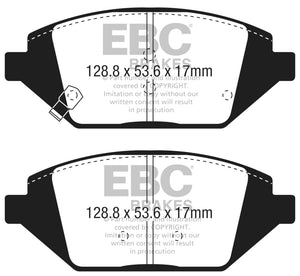 EBC 2016+ Chevrolet Spark 1.4L Greenstuff Front Brake Pads