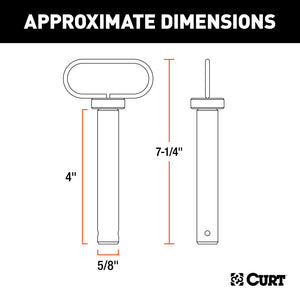 Curt 5/8in Clevis Pin w/Handle and Clip