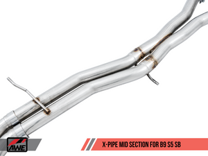 AWE Tuning Audi B9 S5 Sportback Track Edition Exhaust - Non-Resonated (Silver 102mm Tips)