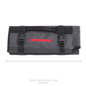 Go Rhino XVenture Gear Tool Roll Large (7x7in. Closed) 12oz Waxed Canvas - Black