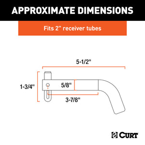 Curt 5/8in Swivel Hitch Pin (2in Receiver Stainless Packaged)