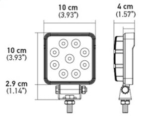 Hella ValueFit Work Light 4SQ 1.0 LED MV CR LT