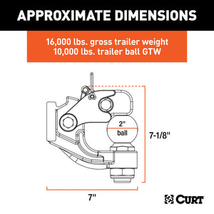 Curt Ball & Pintle Combination (2in Ball 10000lbs Ball Capacity)