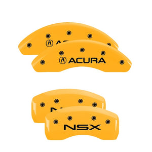 MGP 4 Caliper Covers Engraved Front Acura Rear NSX Yellow Finish Black Char 2005 Acura NSX