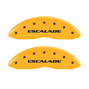 MGP 4 Caliper Covers Engraved Fr Escalade Rear ESV Yellow Finish Blk Char 2003 Cadillac Escalade ESV