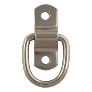 Curt 1in x 1-1/4in Surface-Mounted Tie-Down D-Ring (1200lbs Stainless)