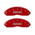 MGP 4 Caliper Covers Engraved Front & Rear GMC Red Finish Silver Char 2019 GMC Arcadia