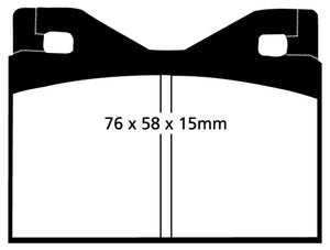 EBC 71-75 Ferrari 365 GTBB 4.4 Yellowstuff Rear Brake Pads