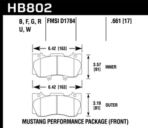 Hawk 15-17 Ford Mustang GT DTC-60 Race Front Brake Pads