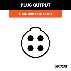 Curt 4-Way Round Connector Socket (Vehicle Side Packaged)