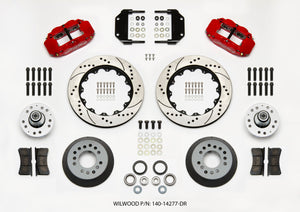 Wilwood Narrow Superlite 6R Front Hub Kit 14.00in Drill Red Magnum Force Drop Spindle