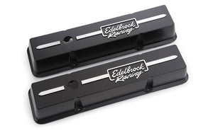 Edelbrock Valve Cover Racing Series Chevrolet 1959-1986 262-400 CI V8 Low Black