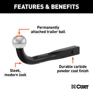 Curt Euro Mount (2in Ball 1-1/4in Shank 3500lbs 2-3/4in High 10in Long)