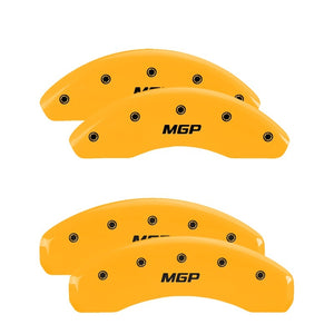 MGP 4 Caliper Covers Engraved Front & Rear No bolts/Sport Yellow finish black ch