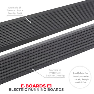 Go Rhino 22-23 Toyota Tundra CrewMax Cab 4dr E-BOARD E1 Electric Running Board Kit - Bedliner Coatng