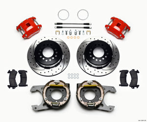 Wilwood D154 P/S P-B Kit Drilled-Red Jeep Dana 35 2.56 Off 5-lug w/ lines