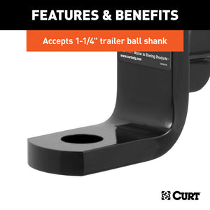 Curt Class 4 Ball Mount (2in Shank 12000lbs 6in Drop 9-3/8in Long)