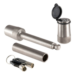 Curt 1/2in Hitch Lock w/5/8in Adapter (1-1/4in or 2in Receiver Barbell Stainless)