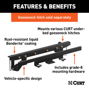 Curt 09-10 Ram 1500 Double Lock Gooseneck Installation Brackets