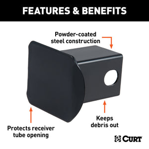 Curt 2in Black Steel Hitch Tube Cover (Packaged)