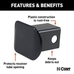 Curt 2in Black Plastic Hitch Tube Cover (Packaged)