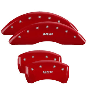 MGP 4 Caliper Covers Engraved Front & Rear MGP Red Finish Silver Characters 2016 Buick Regal