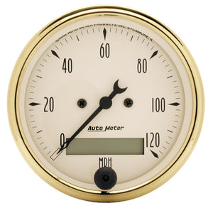 AutoMeter Gauge Speedometer 3-1/8in. 120MPH Elec. Prog. W/ Lcd Odo Golden Oldies