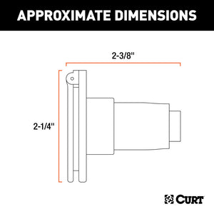 Curt 6-Way Round Connector Socket (Vehicle Side Diecast Metal)