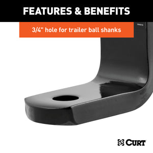 Curt Class 1 Ball Mount (1-1/4in Shank 2000lbs 3-1/4in Drop 6-1/4in Long)