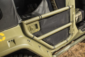 Rugged Ridge Tube Door Covers Rear Pair Black 07-18 Jeep Wrangler JKU