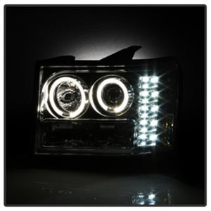 Spyder GMC Sierra 1500/2500/3500 07-13 Projector Headlights LED Halo- LED Chrome PRO-YD-GS07-HL-C