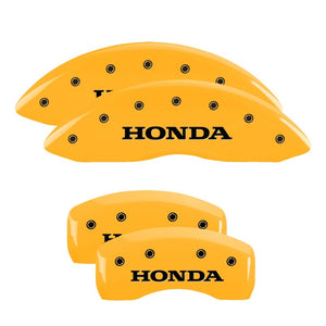 MGP 4 Caliper Covers Engraved Front & Rear Vtech Yellow Finish Black Char 1998 Honda Prelude