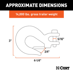 Curt 5/16in Safety Latch Clevis Hook (14000lbs)