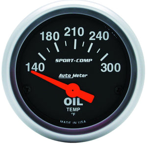 Autometer Sport-Comp 52mm 140-300 Deg F Electronic Oil Temp Gauge