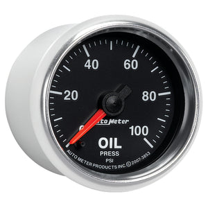 Autometer GS Series 2-1/16in Oil Pressure Gauge 100PSI Electric Full Sweep