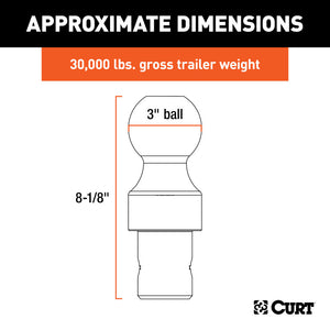 Curt 3in OEM-Style Gooseneck Hitch Ball