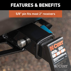 Curt 5/8in Hitch Lock (2in Receiver Right-Angle Stainless)