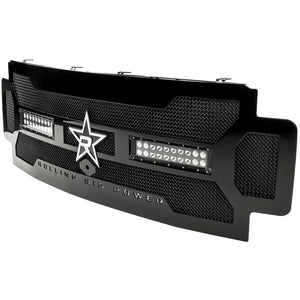 RBP RX-3 Midnight Edition Black LED Grille (Rivetless) 2017 Ford Super Duty F250/F350 w/Front Camera