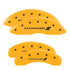 MGP 4 Caliper Covers Engraved Front & Rear With stripes/Dodge Yellow finish black ch
